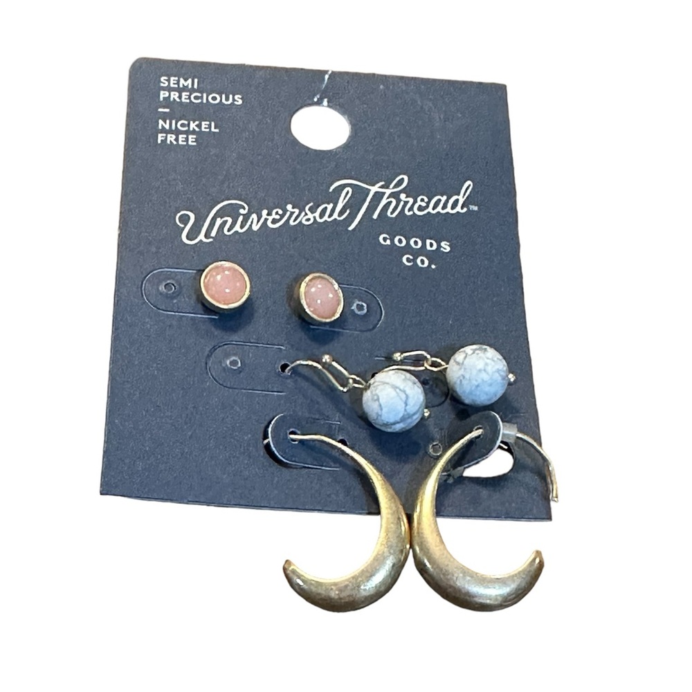 Universal Thread Stone,‎ semi precious, nickel free Earrings NWT